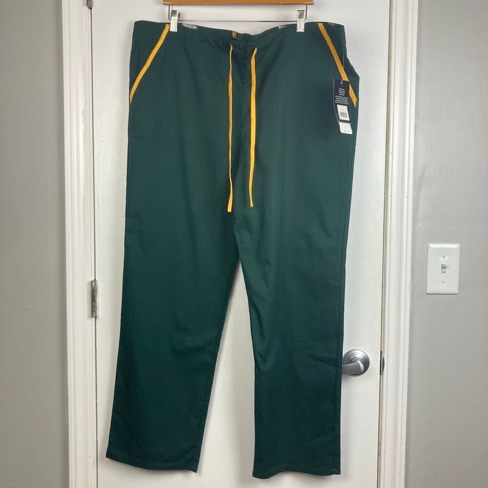 NWT Scrub Dudz NFL Team Green Bay Packers Football Men's Scrubs Pants Medical, L